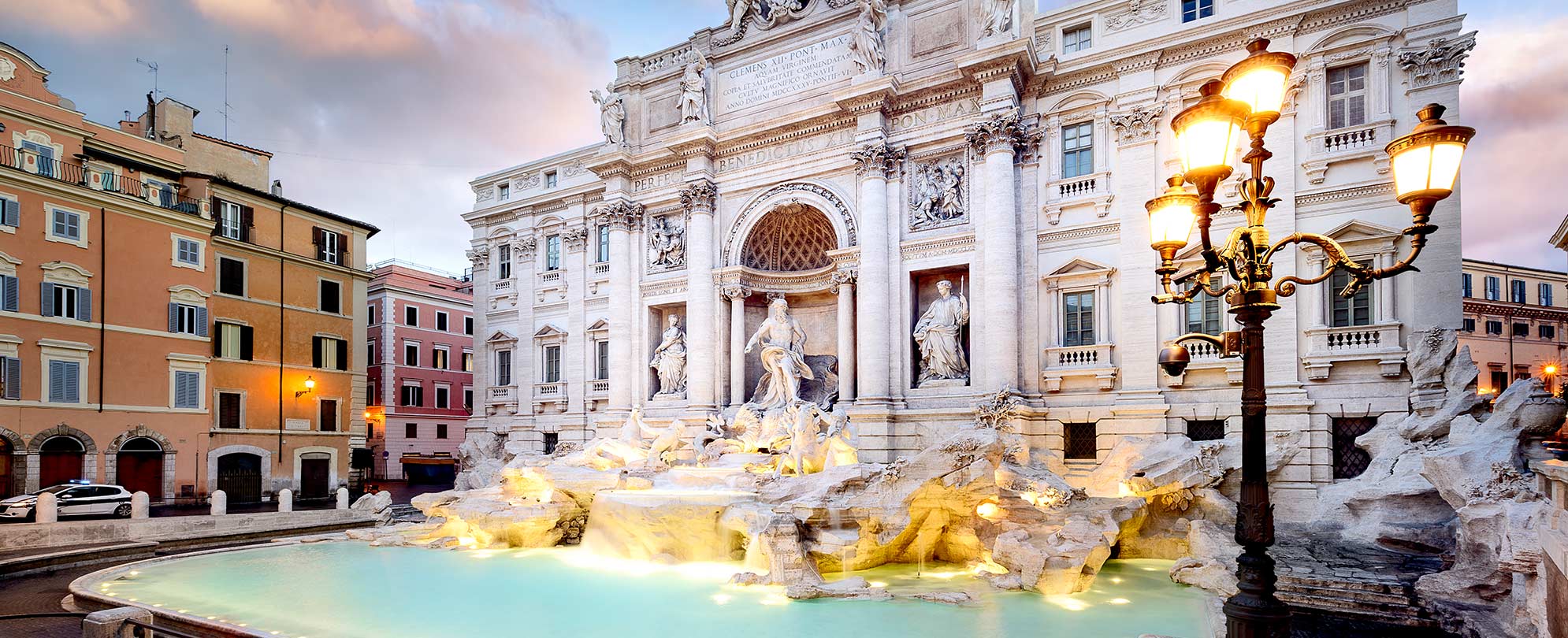 The Trevi Fountain in Rome, Italy.